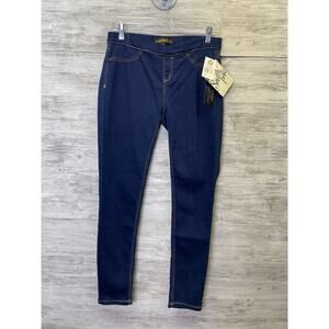 South Pole Denim Leggings Womens L Blue Skinny Pull On Dark Wash Jeggings